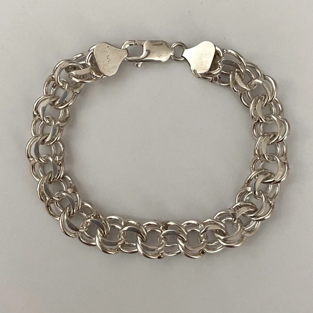 Unisex handmade 925 silver bracelet 10mm